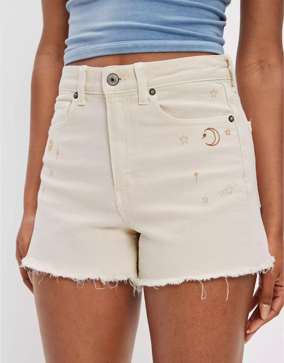 Shorts American Eagle AE Stretch Twill Highest Taille '90s Boyfriend Blanche Femme | QHD-09561106